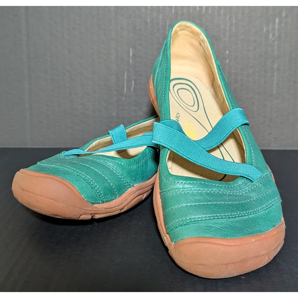 Keen Women's Rivington CNX Criss-Cross Aqua Green Mary Jane Ballet Flats Size 6